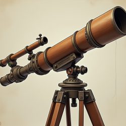 Dibujo de un telescopio